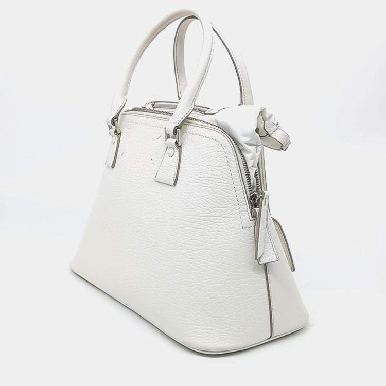 Pre Owned MM6 Maison Margiela White Leather 5AC bag medium