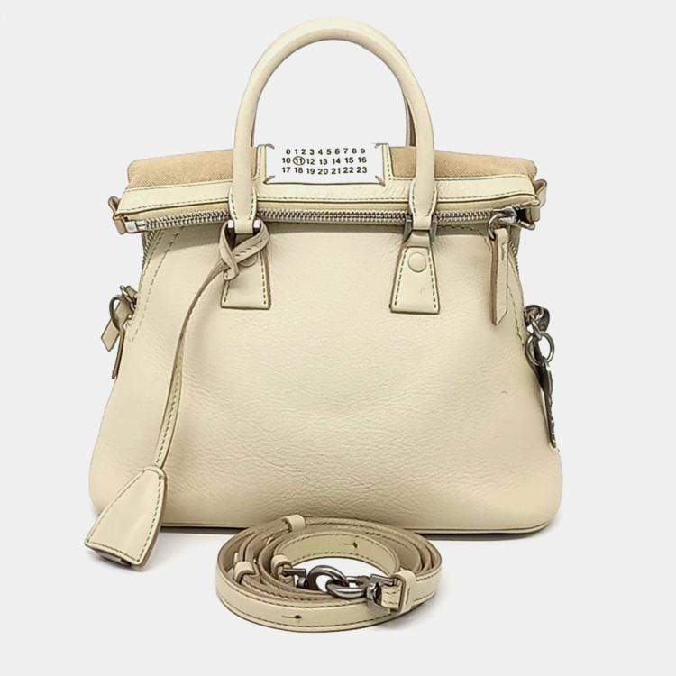 Pre Owned MM6 Maison Margiela Beige Leather 5AC bag