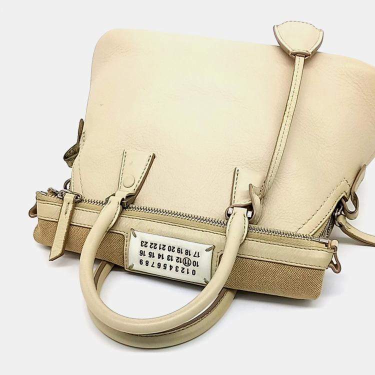 Pre Owned MM6 Maison Margiela Beige Leather 5AC bag