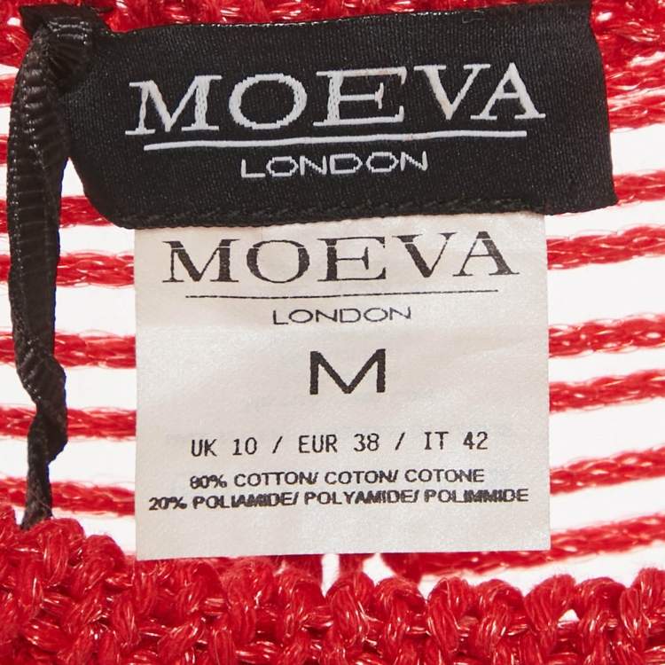 Pre Owned Moeva Red Crochet Sleeveless Mini Maggie Dress M