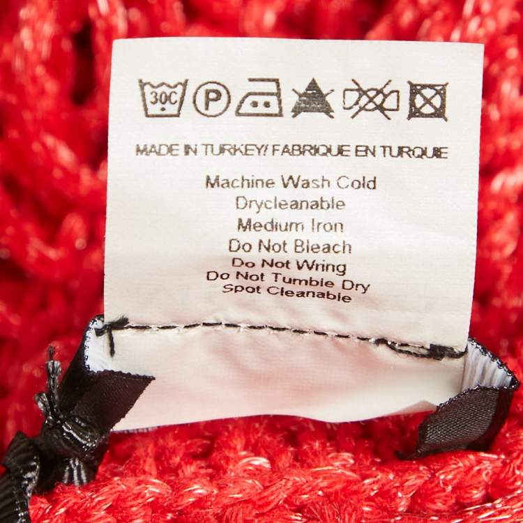 Pre Owned Moeva Red Crochet Sleeveless Mini Maggie Dress M