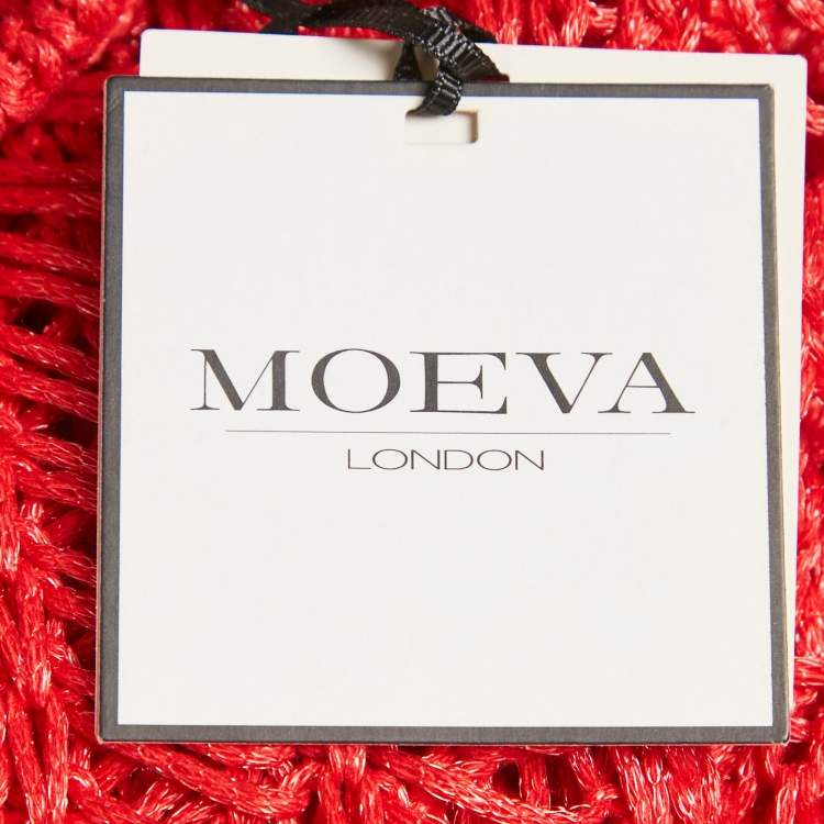 Pre Owned Moeva Red Crochet Sleeveless Mini Maggie Dress M