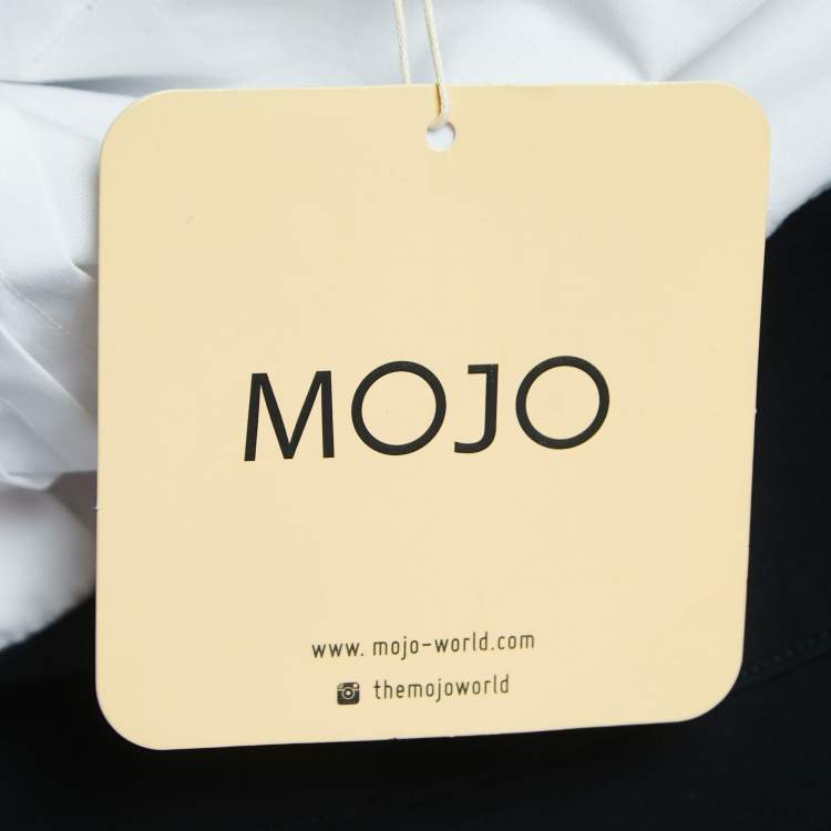 Pre Owned Mojo Collection Black/White Crepe Halter Neck Jumpsuit S