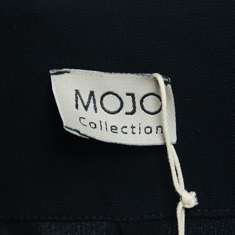 Pre Owned Mojo Collection Black/White Crepe Halter Neck Jumpsuit S