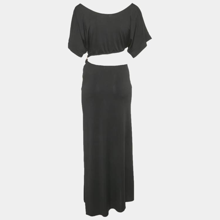 Pre Owned Mojo Beach Black Jersey Cut-Out Dress S