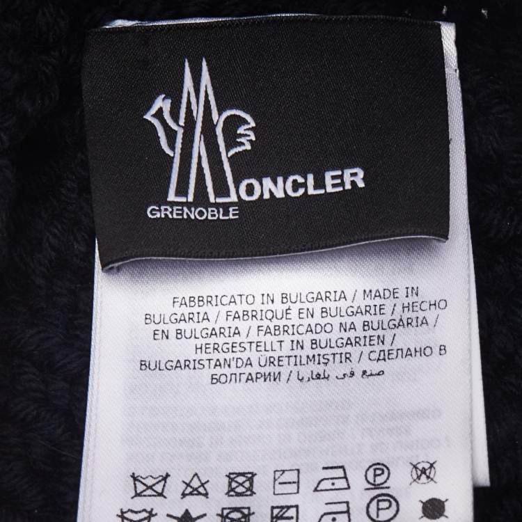 Pre Owned Moncler Grenoble Black Wool Knit Beanie
