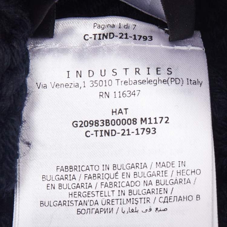 Pre Owned Moncler Grenoble Black Wool Knit Beanie