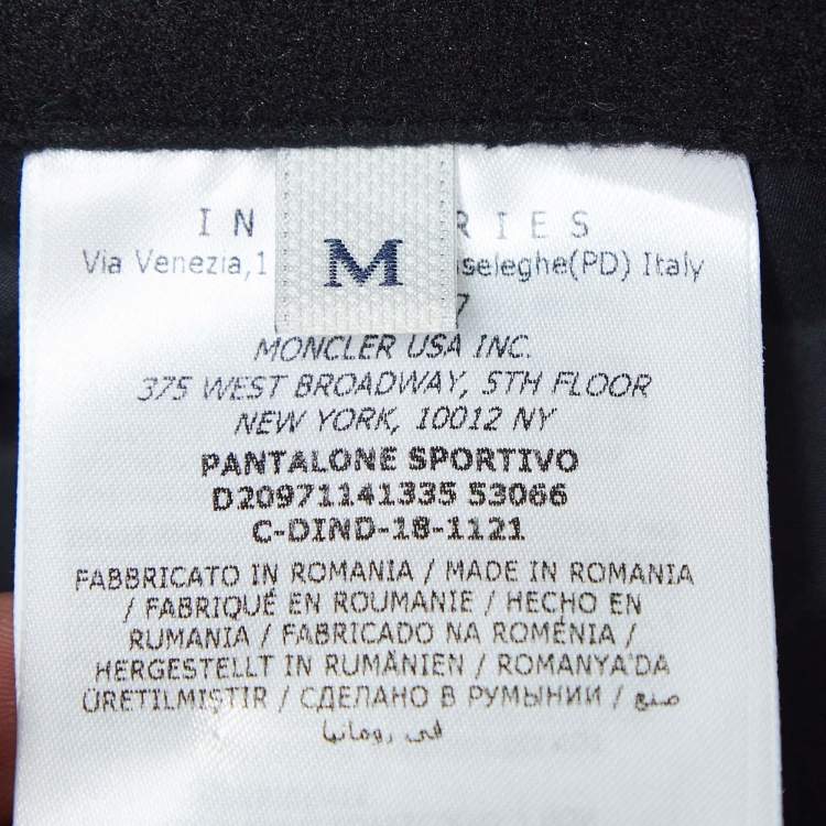 Pre Owned Moncler Grenoble Black Nylon Ski Pants M