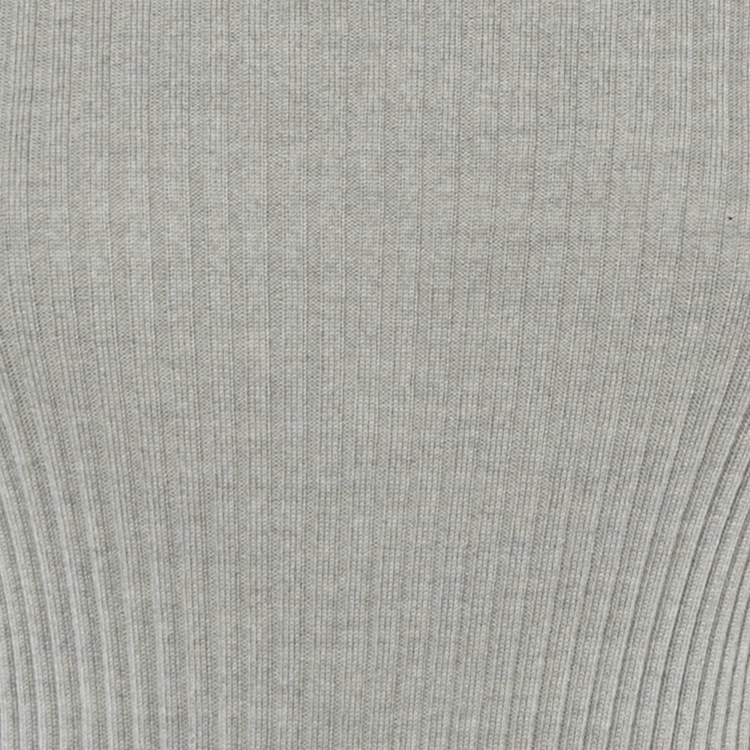 Pre Owned Moncler Grey Wool Rib Knit Ciclista Turtle Neck Sweater L