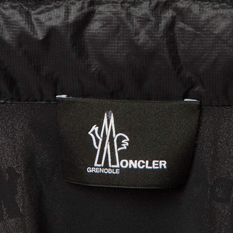 Pre Owned Moncler Grenoble Black Quilted Down Zip Up Jacket M