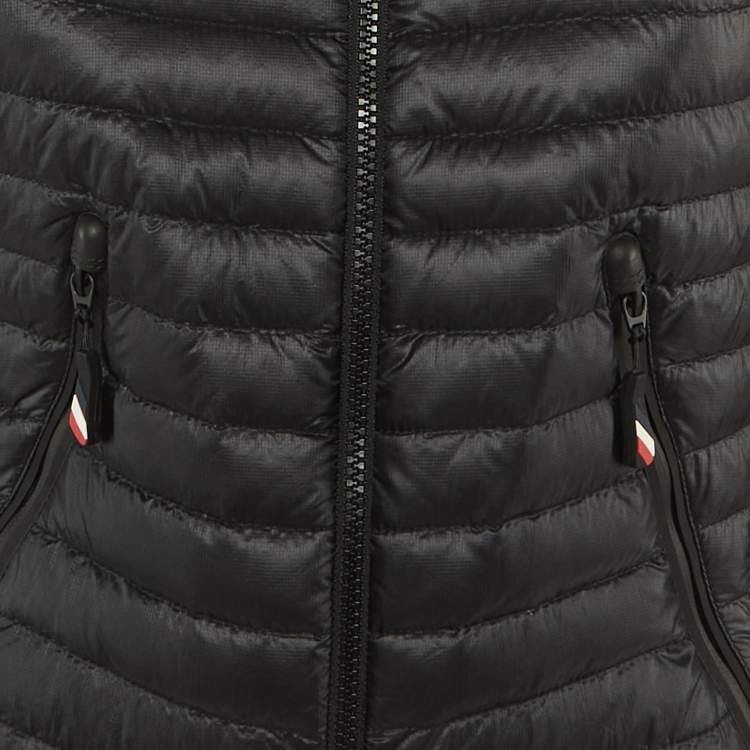 Pre Owned Moncler Grenoble Black Quilted Down Zip Up Jacket M