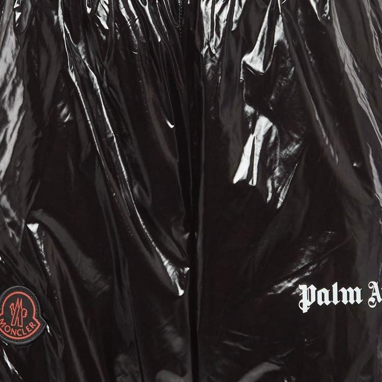 Pre Owned Moncler x Palm Angels Black Side Stripe Synthetic Logo Applique Joggers M
