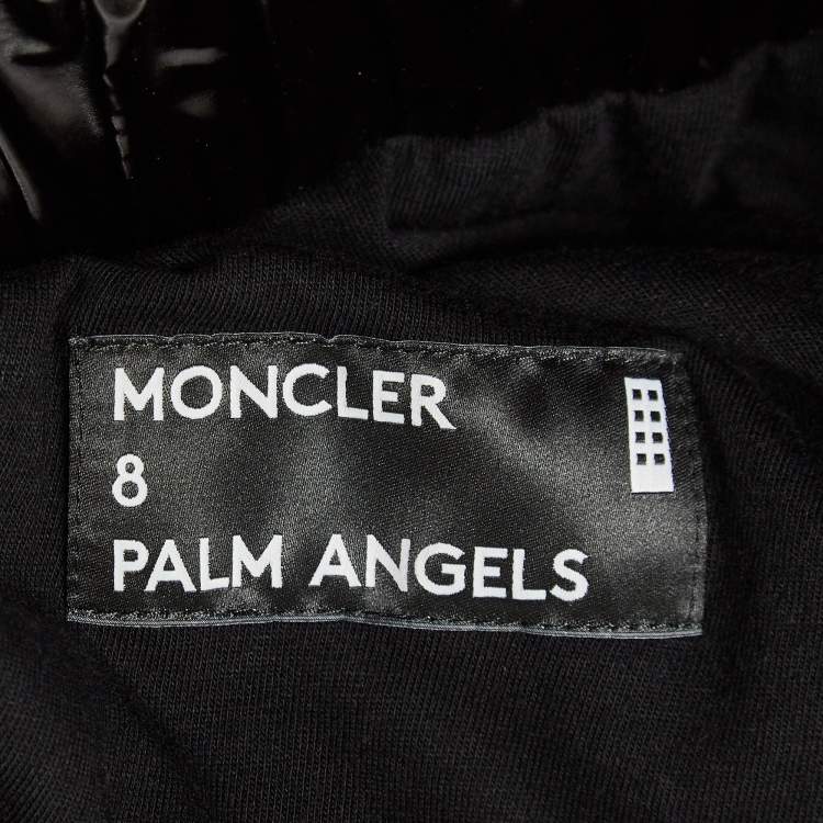 Pre Owned Moncler x Palm Angels Black Side Stripe Synthetic Logo Applique Joggers M