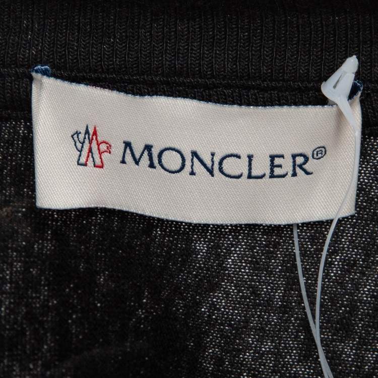 Pre Owned Moncler Black Broderie Anglaise Embroidered Cotton Asymmetric Midi Dress XS