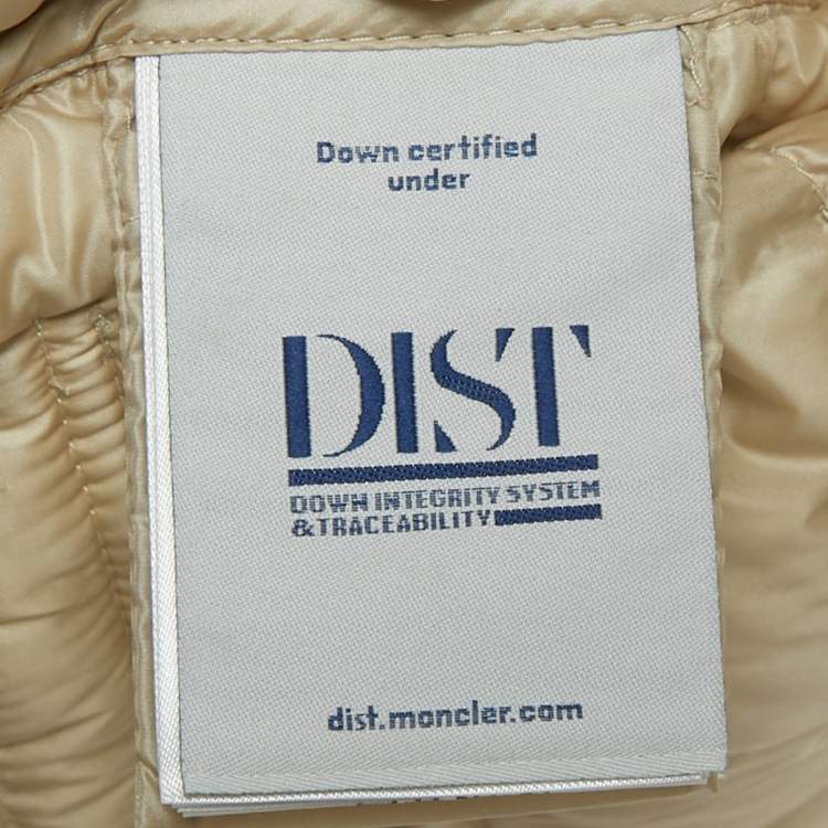 Pre Owned Moncler Beige Nylon Padded Lans Down Jacket XS