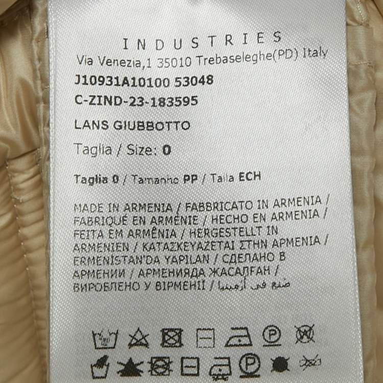 Pre Owned Moncler Beige Nylon Padded Lans Down Jacket XS