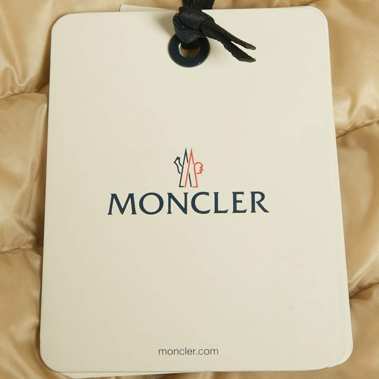 Pre Owned Moncler Beige Nylon Padded Lans Down Jacket XS