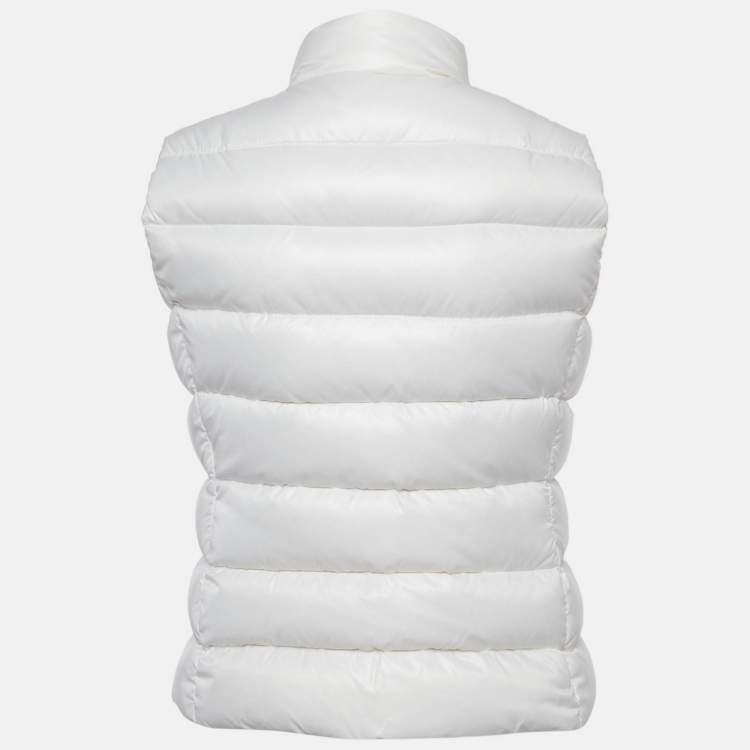Pre Owned Moncler White Nylon Ghany Down Gilet M