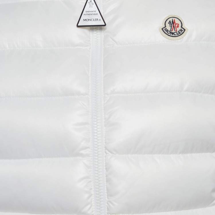 Pre Owned Moncler White Nylon Ghany Down Gilet M