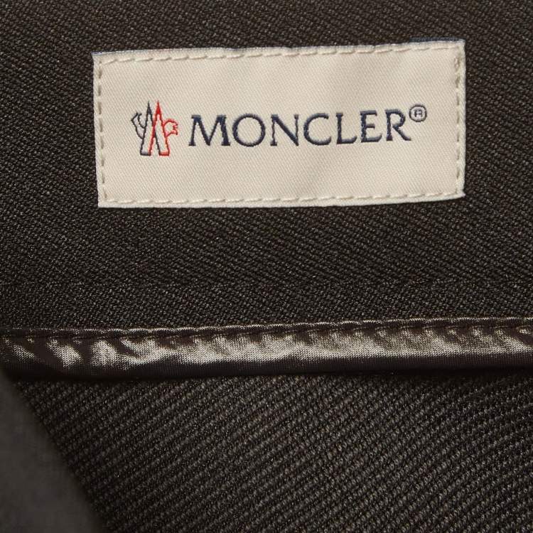 Pre Owned Moncler Black Gabardine Pencil Skirt L