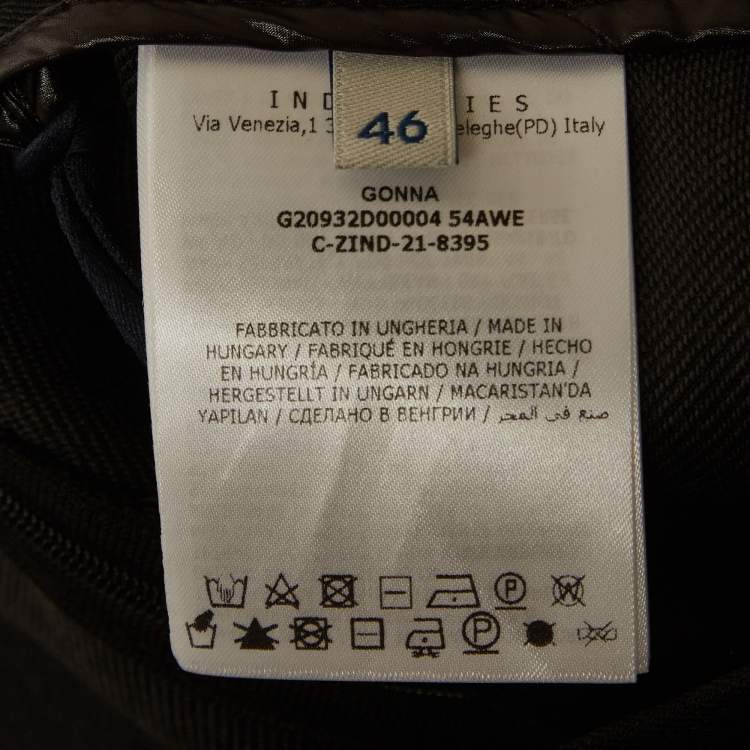 Pre Owned Moncler Black Gabardine Pencil Skirt L