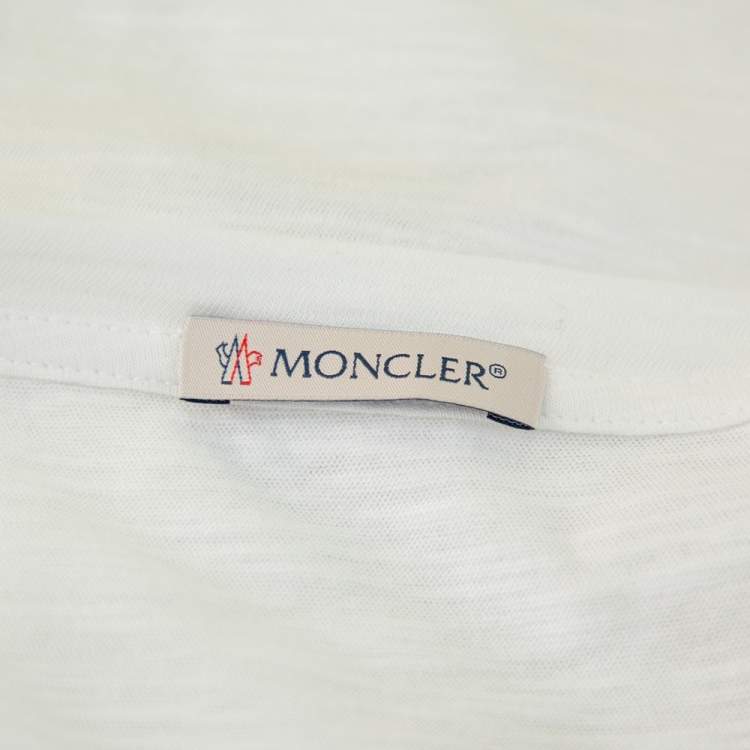 Pre Owned Moncler White Cotton Scoop Neck T-Shirt XS