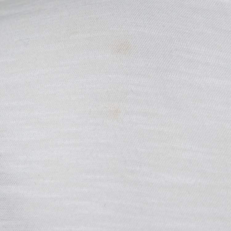 Pre Owned Moncler White Cotton Scoop Neck T-Shirt XS