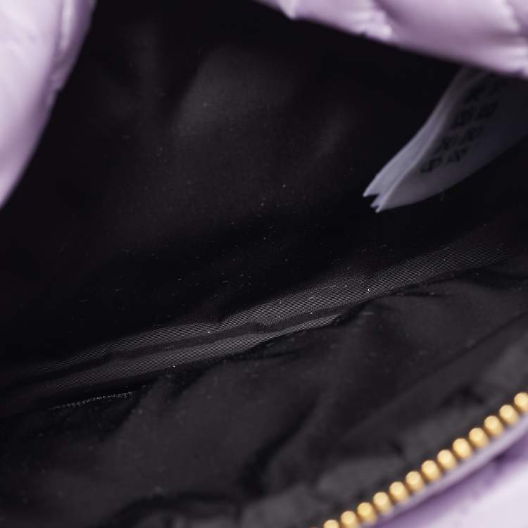 Pre Owned Moncler Lavender/Black Quilted Nylon and Leather Felicie Belt Bag