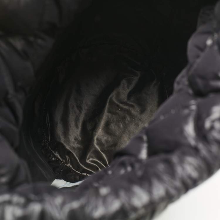 مملوكة مسبقًا Moncler Black Leather and Nylon Seaux Seaux Bucket Bag