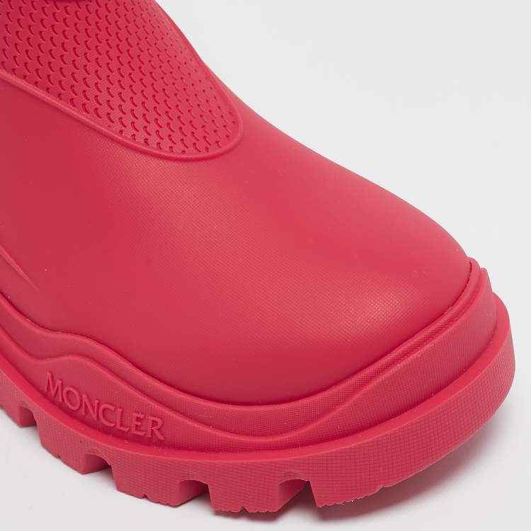 Pre Owned Moncler Pink Rubber Misty Rain Boots Size 35