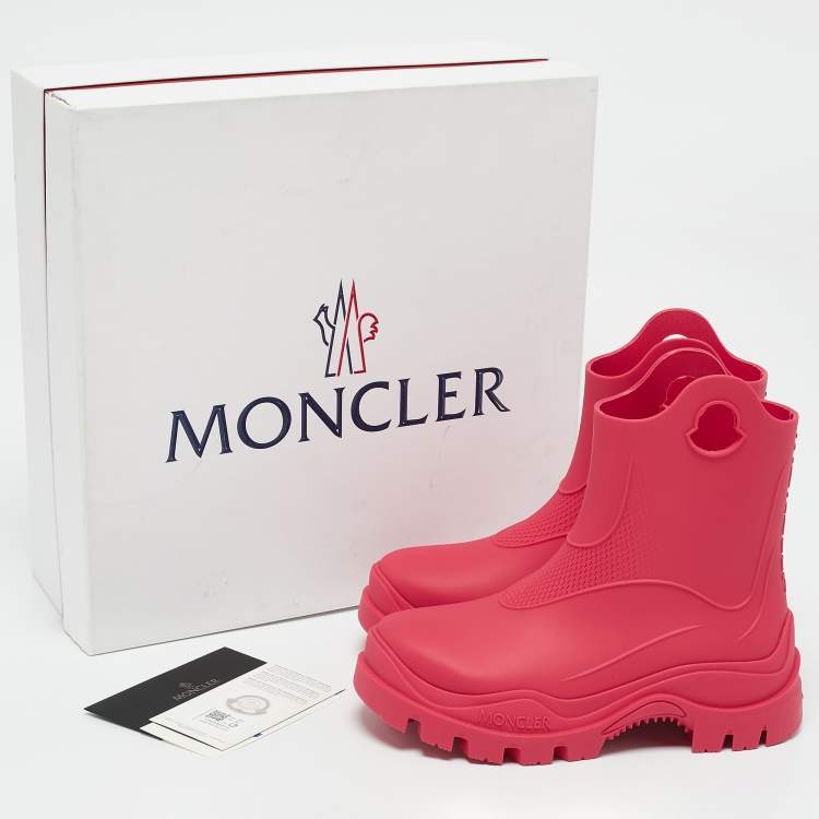 Pre Owned Moncler Pink Rubber Misty Rain Boots Size 35