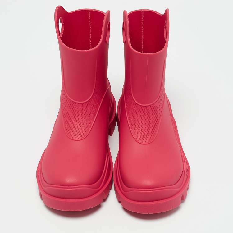 Pre Owned Moncler Pink Rubber Misty Rain Boots Size 35