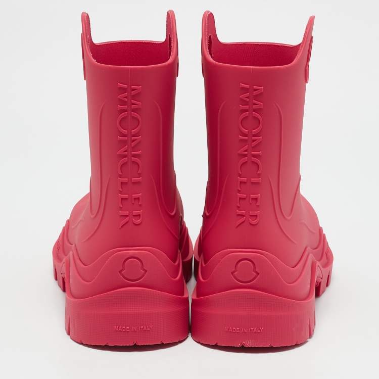 Pre Owned Moncler Pink Rubber Misty Rain Boots Size 35