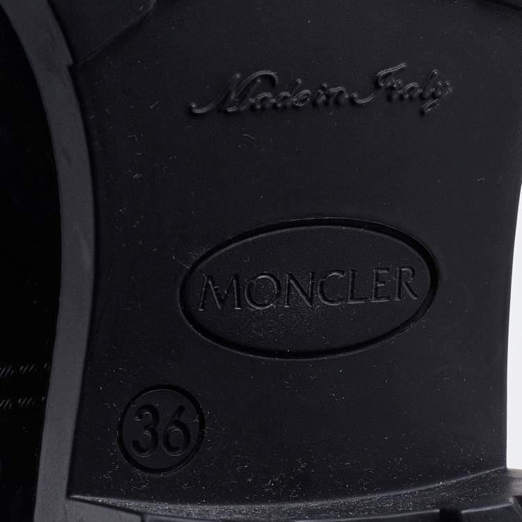 Pre Owned Moncler Black Rubber Ginger Rain Boots Size 36