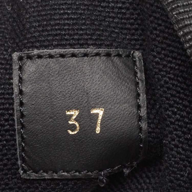 Pre Owned Moncler Black Canvas Pyla Ankle Boots Size 37