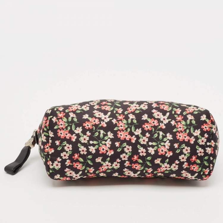 Pre Owned Moncler Multicolor Floral Print Fabric Cosmetic Pouch