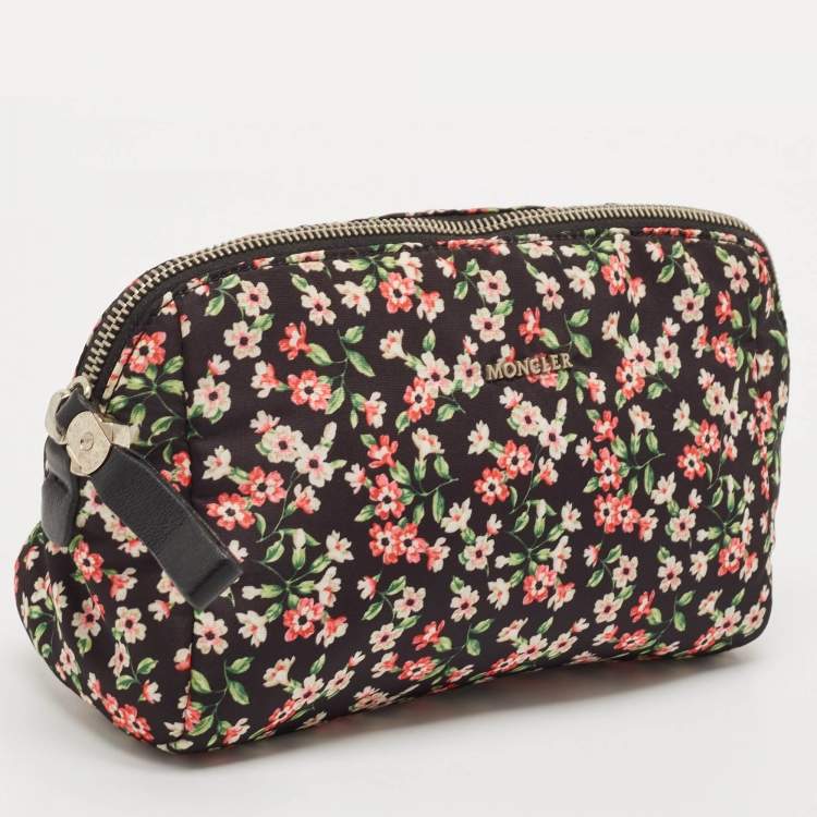 Pre Owned Moncler Multicolor Floral Print Fabric Cosmetic Pouch