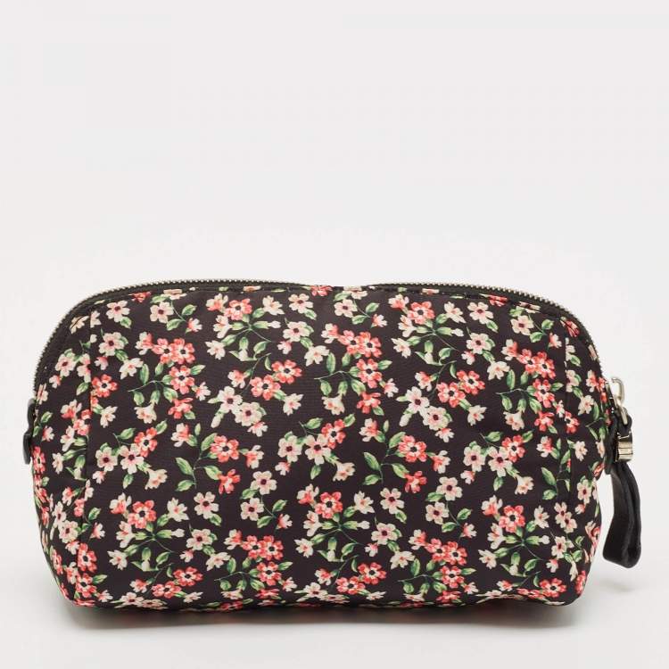 Pre Owned Moncler Multicolor Floral Print Fabric Cosmetic Pouch