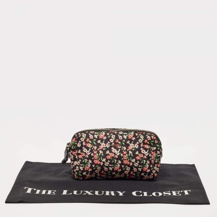 Pre Owned Moncler Multicolor Floral Print Fabric Cosmetic Pouch