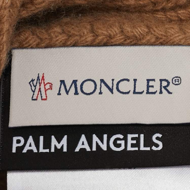 Pre Owned Moncler 8 Palm Angels Light Brown Wool Beanie 