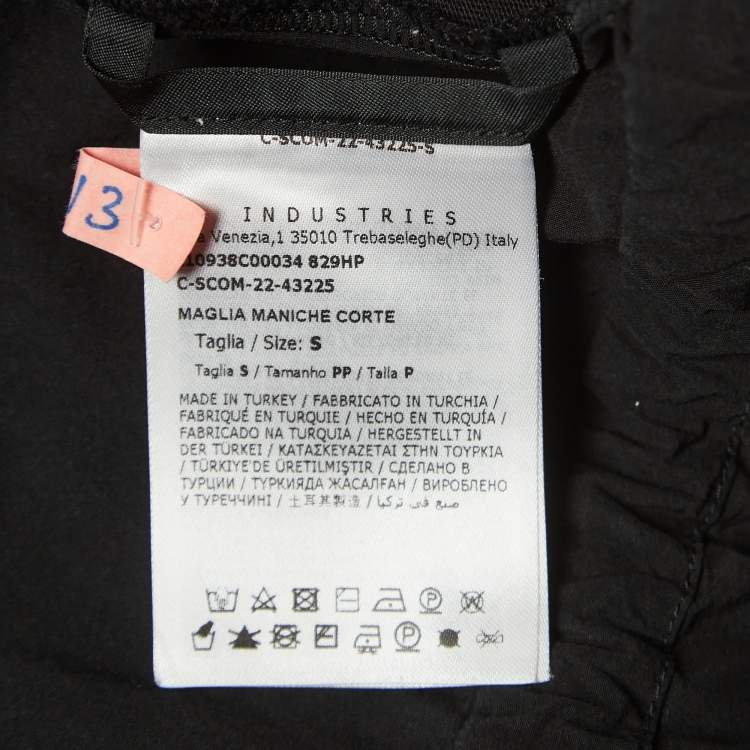 Pre Owned Moncler Black Cotton Knit Waist Tie Up Top S
