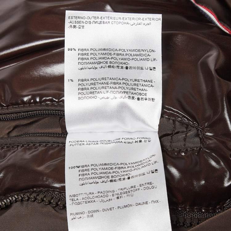 Pre Owned Moncler Brown Synthetic Detachable Hood Quilted Down Jacket M