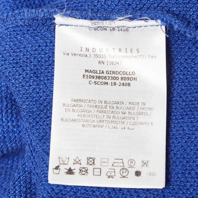 Pre Owned Moncler Blue Logo Applique Cotton Puff Sleeve Sweatshirt M
