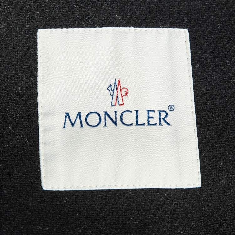 Pre Owned Moncler Black Synthetic Zip-Up Quilted Downs Jacket S
