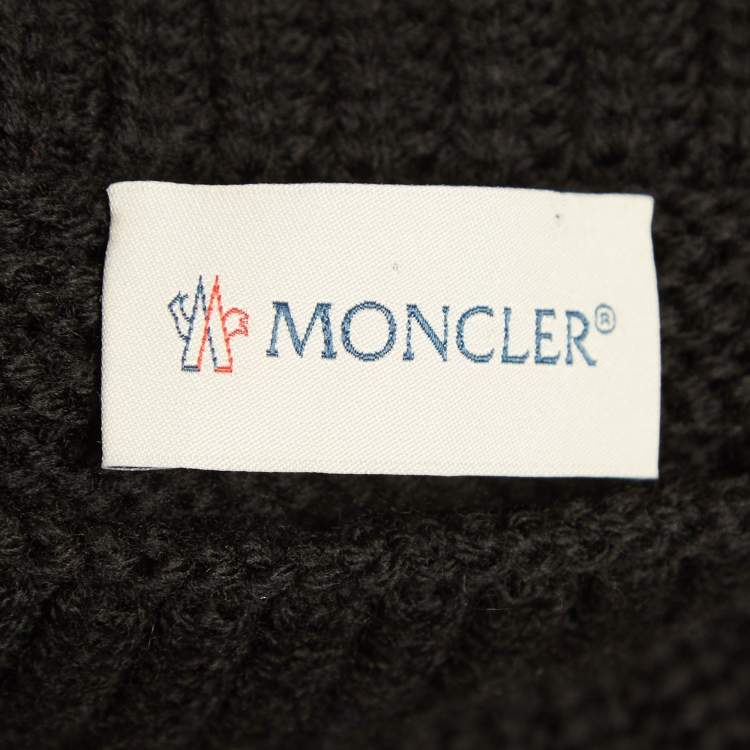 Pre Owned Moncler Black Rib Knit Turtle Neck Mini Sweat Dress S