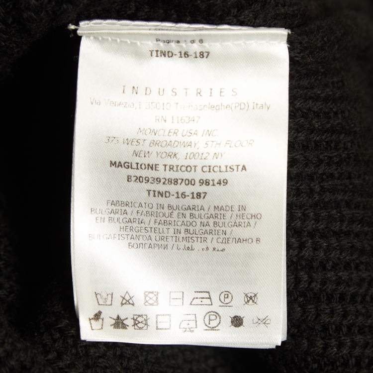 Pre Owned Moncler Black Rib Knit Turtle Neck Mini Sweat Dress S