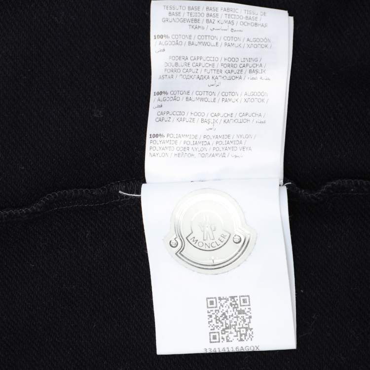 Pre Owned Moncler Navy Blue Cotton Knit Zipped Hooded Sweatshirt M