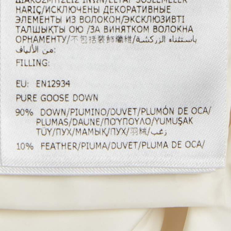 Pre Owned Moncler Cream Synthetic and Knit Downs Tricot Cardigan XL