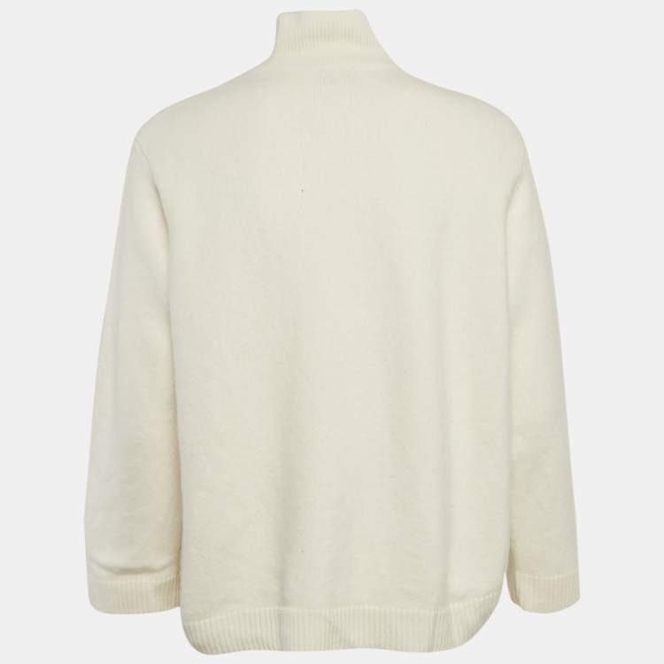 Moncler Off White Born To Protect Intarsia Wool Knit Turtleneck Sweater M Moncler TLC