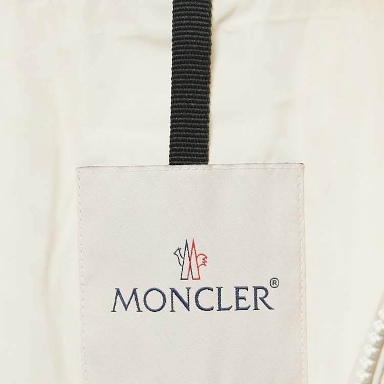 Pre Owned Moncler White Pulcherrima Mesh Overlay Jacket L